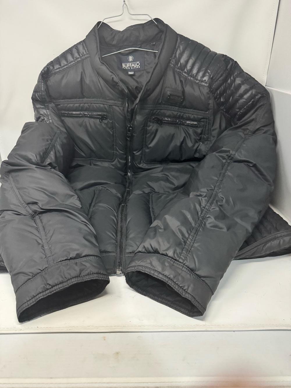 Buffalo Black Men's Quilted Puffer Jacket black goose down. XXL New without tags